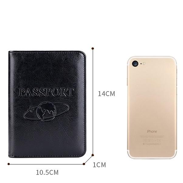 Leather Rfid Passport Holder - Compact and Secure - Coffee