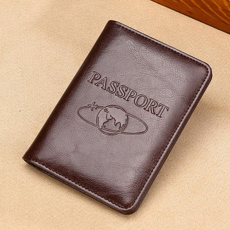 Leather Rfid Passport Holder - Compact and Secure - Coffee