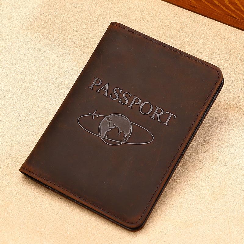 Leather Rfid Passport Holder - Compact and Secure - Coffee