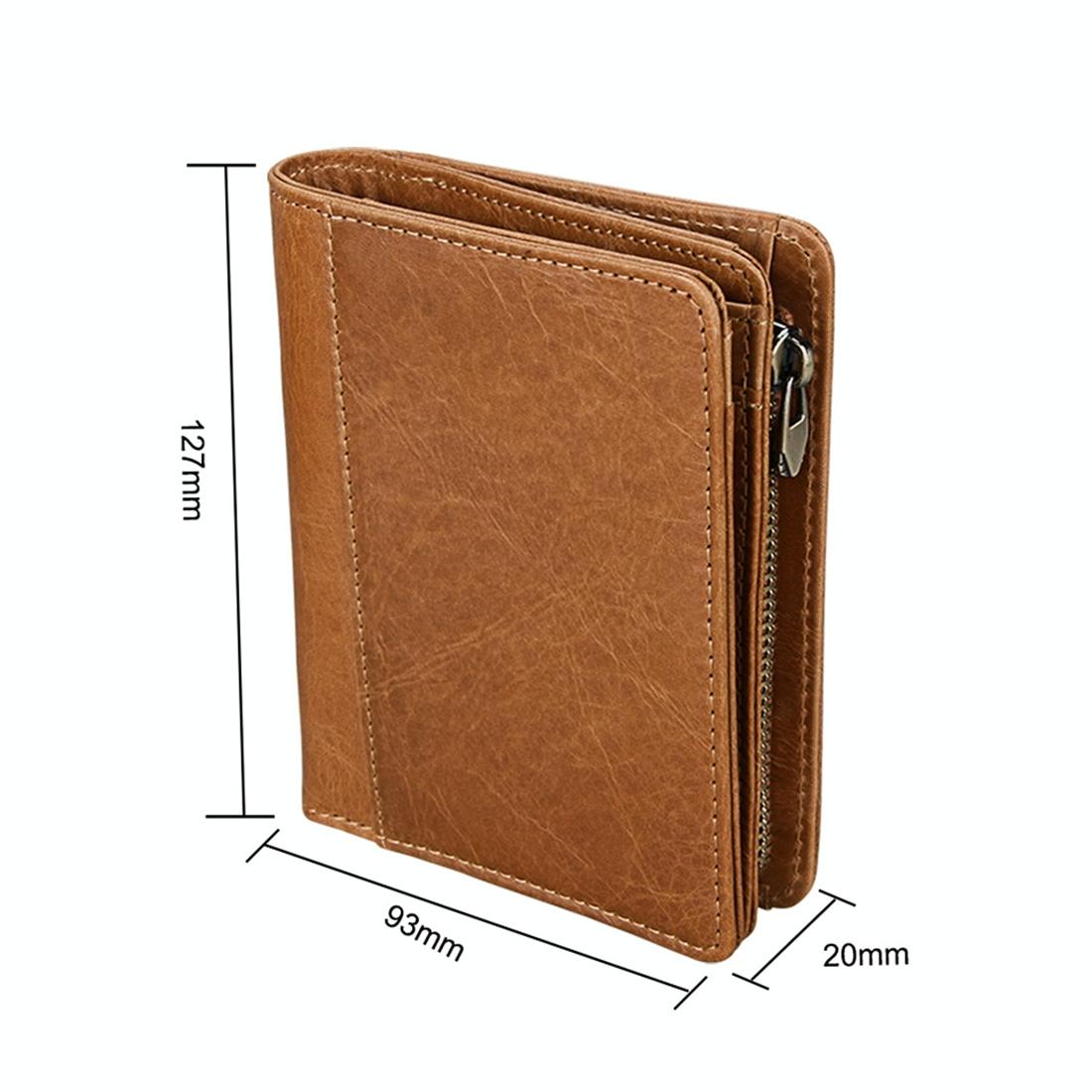 Antimagnetic Rfid Leather Wallet for Men - Coffee