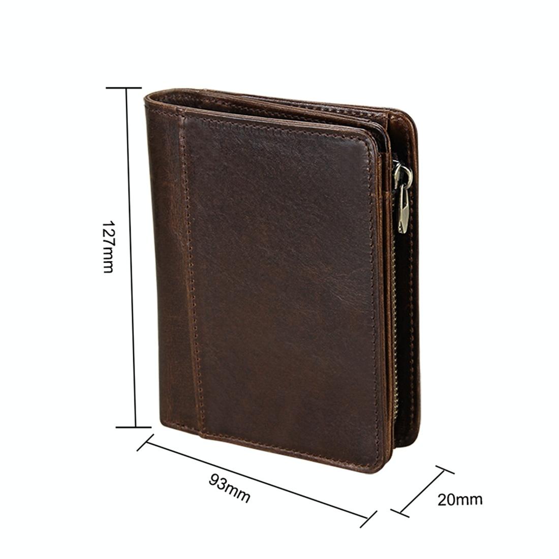 Antimagnetic Rfid Leather Wallet for Men - Coffee