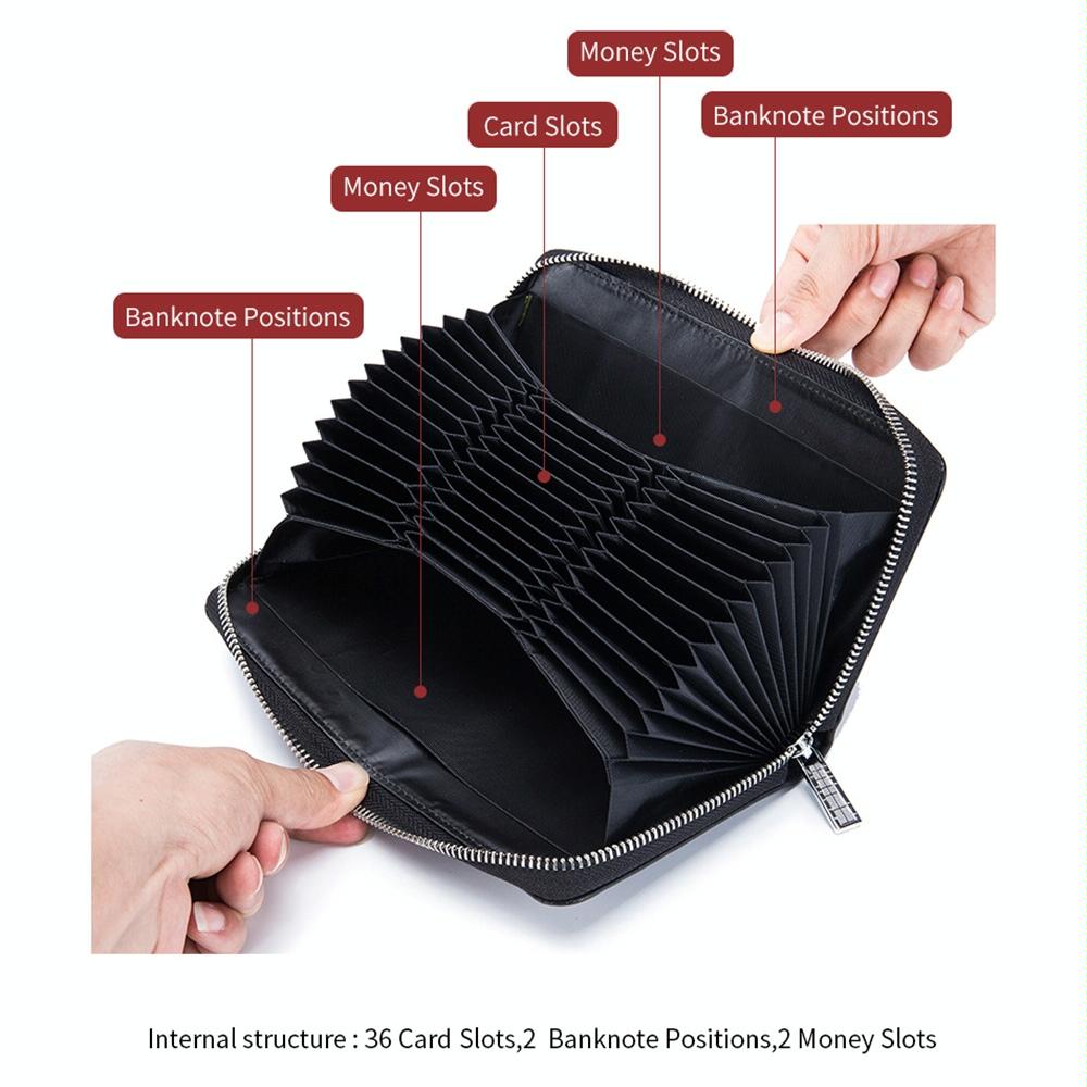 Leather Rfid Card Holder Wallet - Blocking - Coffee