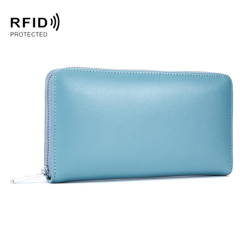 Leather Rfid Card Holder Wallet - Blocking - Coffee