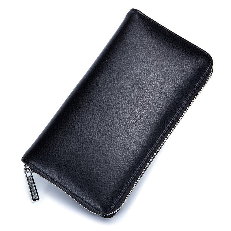 Leather Rfid Card Holder Wallet - Blocking - Coffee