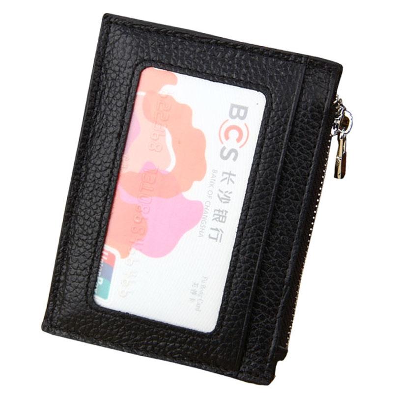 Leather Rfid Blocking Card Holder Wallet - 11x8x1.5cm - Coffee