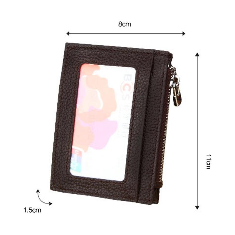 Leather Rfid Blocking Card Holder Wallet - 11x8x1.5cm - Coffee