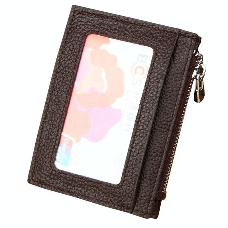 Leather Rfid Blocking Card Holder Wallet - 11x8x1.5cm - Coffee