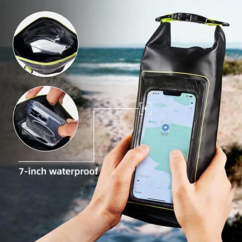2 In 1 Waterproof Crossbody Phone Bag For Outdoor Cycling Swimming 2L Capacity - Green - 2L