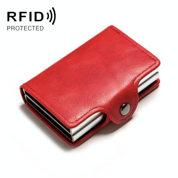 Automatic Pop Up Rfid Metal Card Holder - Coffee
