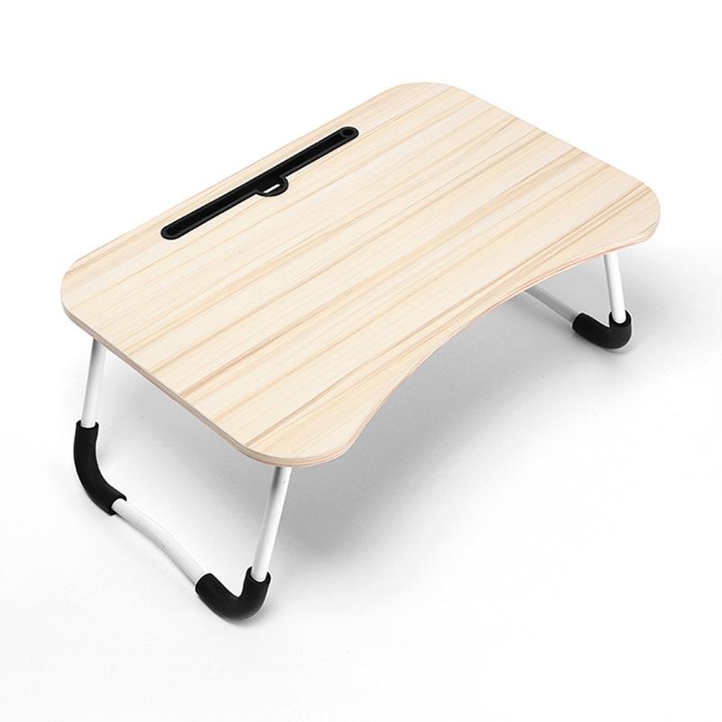 Portable Folding Desk with Fan & Lamp - Compact Design - White Maple