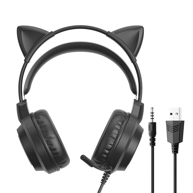 Rgb Cat Ear Gaming Headset - Blue