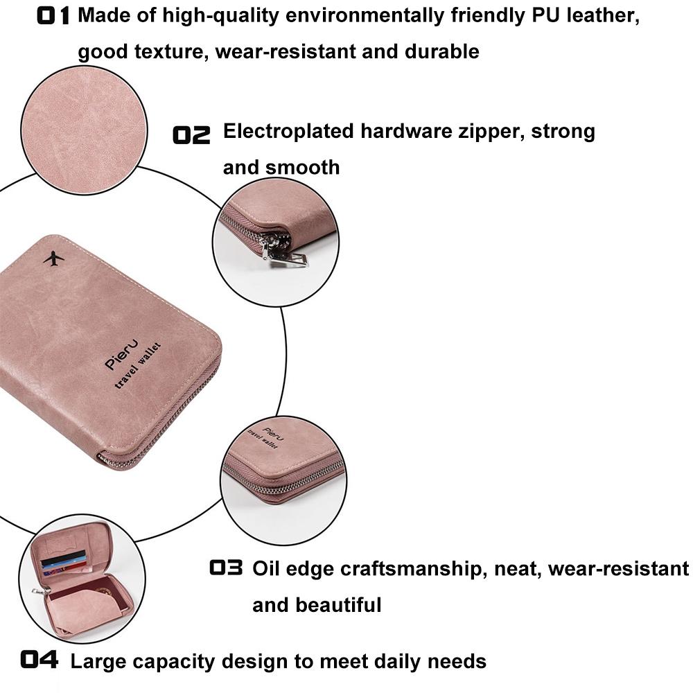 Rfid-blocking Travel Document Pouch - Coffee
