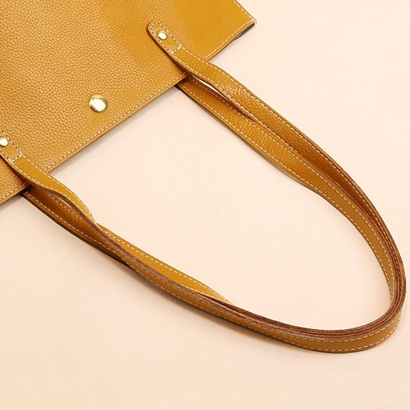 Stylish Leather Tote For Women - Dark Green