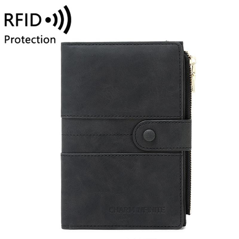 Rfid-protected Multi-card Travel Document Pouch - Coffee