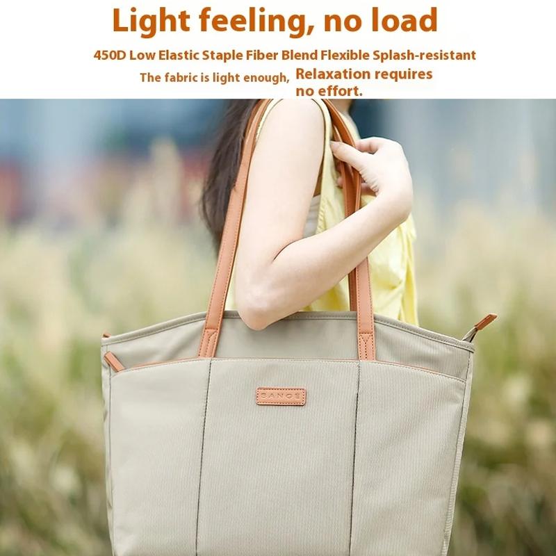 Large Capacity Laptop Tote For Women - Khaki