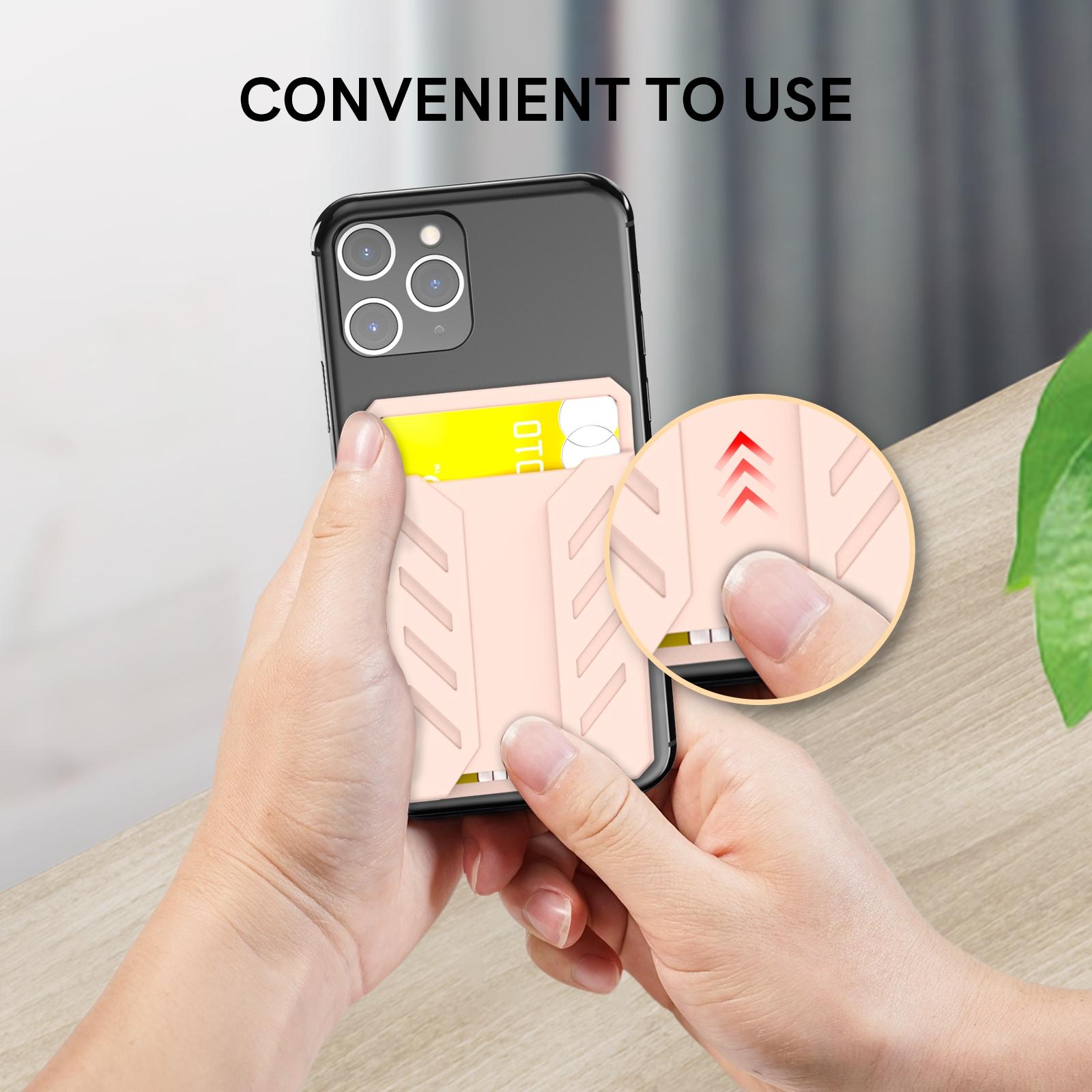 Silicone Adhesive Card Case For Mobile Phones - Blue