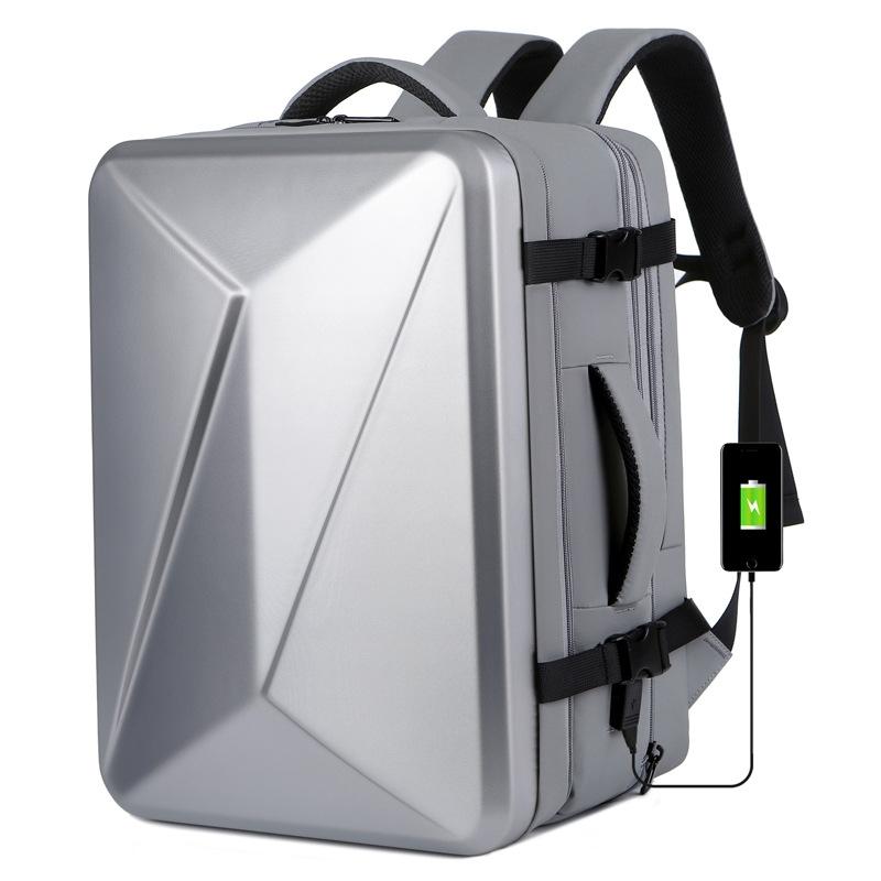 Waterproof Expandable Hard Shell Backpack with Usb Charging - Large Capacity Black - 162 Black