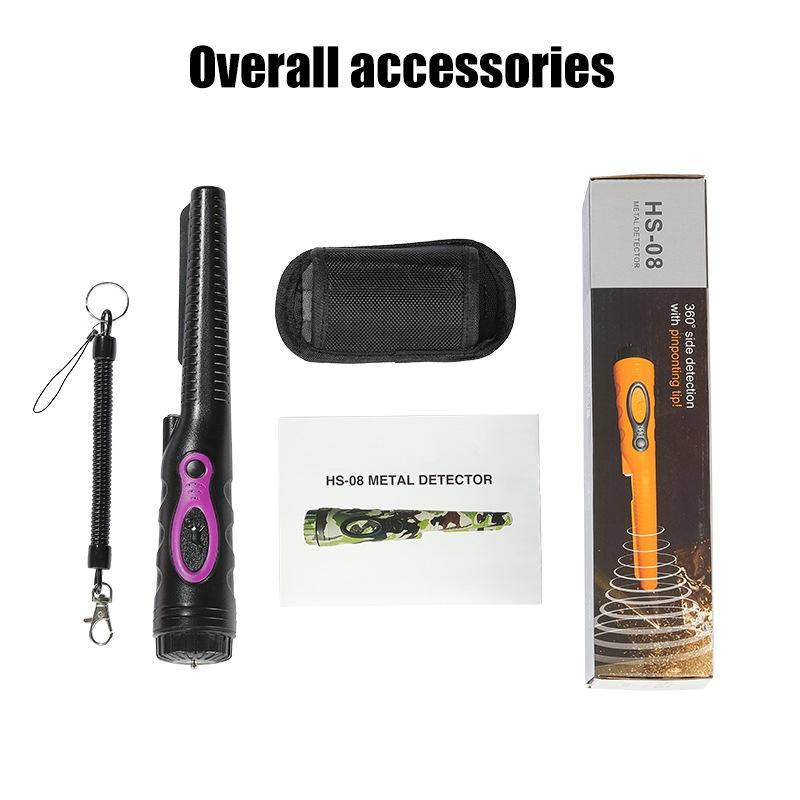 Outdoor Handheld Metal Detector for Treasure Hunting - Orange Purple