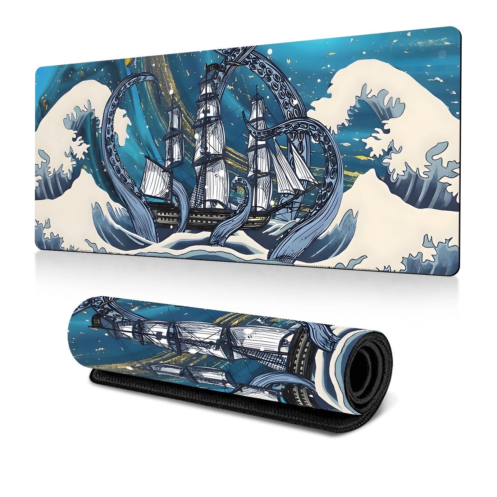 Non Slip Gaming Mouse Pad Big Wave Design - No.14 - 300X800X3Mm