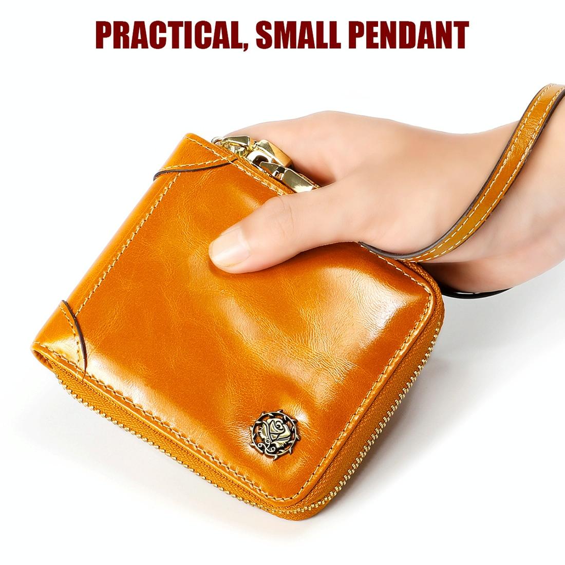 Rfid Leather Wallet with Lanyard - Multi-functional - Coffee