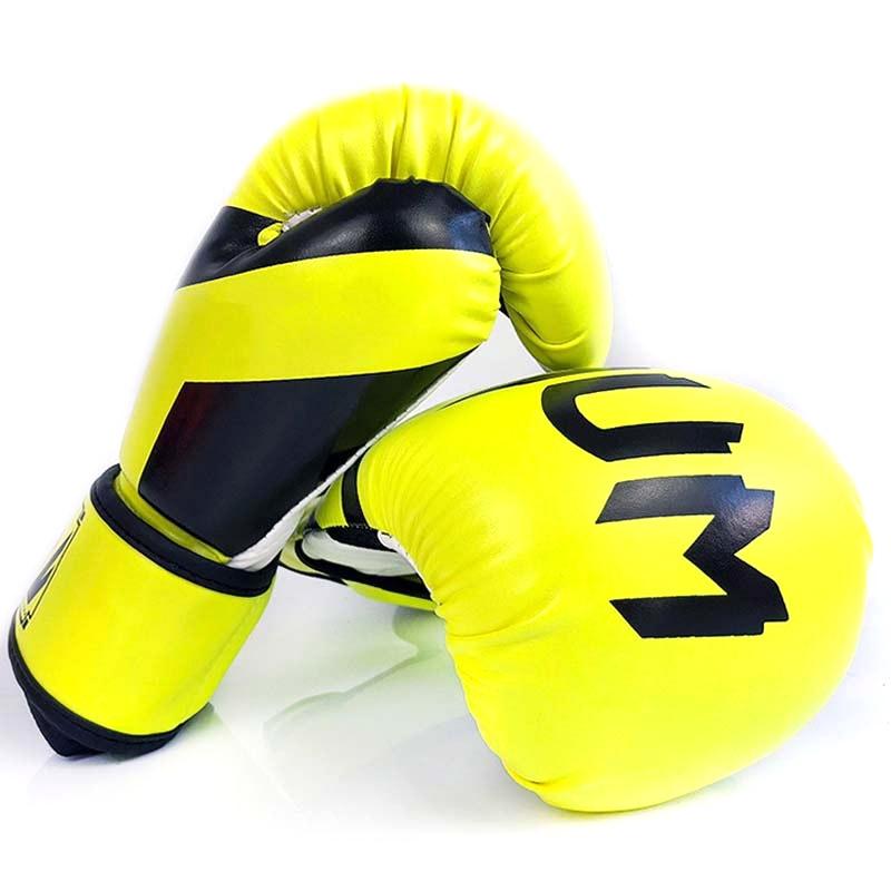 Professional Adult Boxing Training Gloves - 6Oz For Muay Thai Fighting - Fluorescent Green