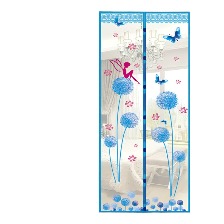 100x210cm Magnetic Summer Mosquito Screen Door Curtain - Baby Blue