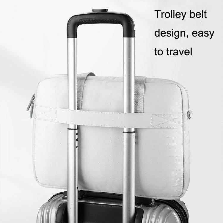 Portable Messenger Bag for Laptops - Apple Huawei Xiaomi Basne - Ladder Tape Light Blue + Gray Pu Power Package