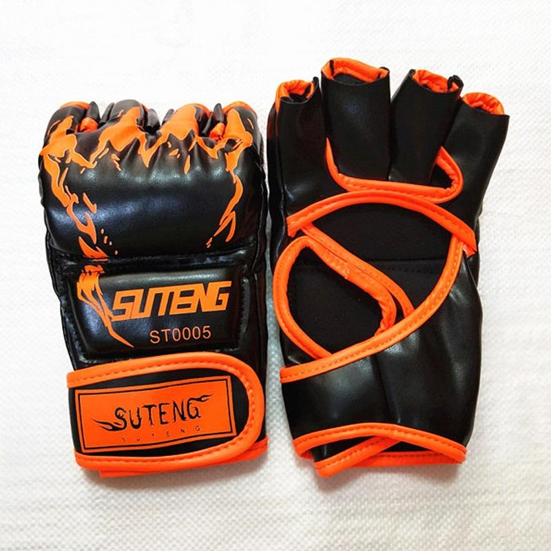 Adult Half-Finger Boxing Gloves For Training - Orange