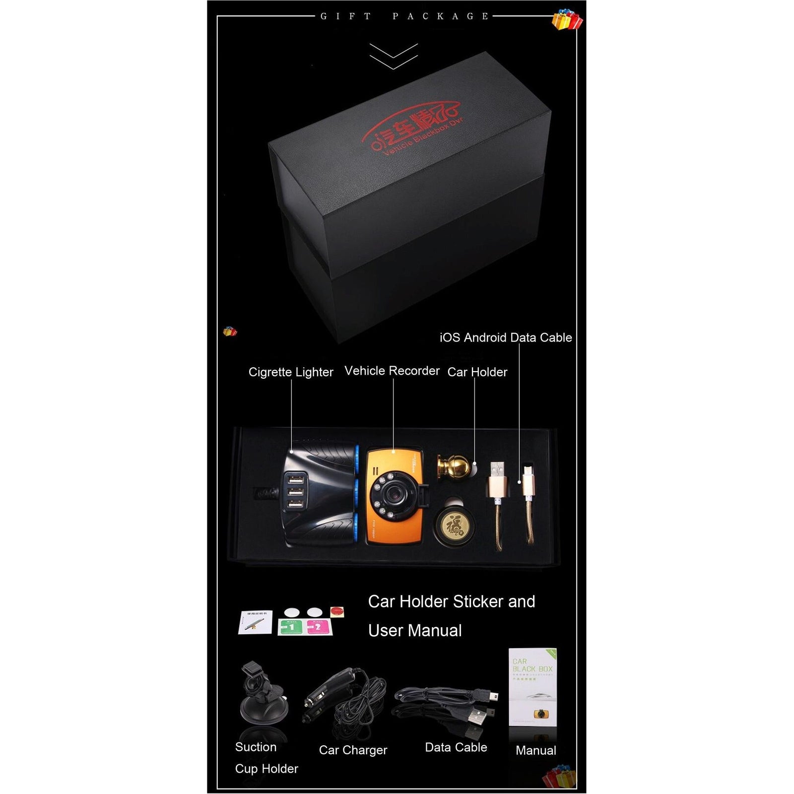 2.4 Lcd Car Dvr Recorder With 720P Vga Display