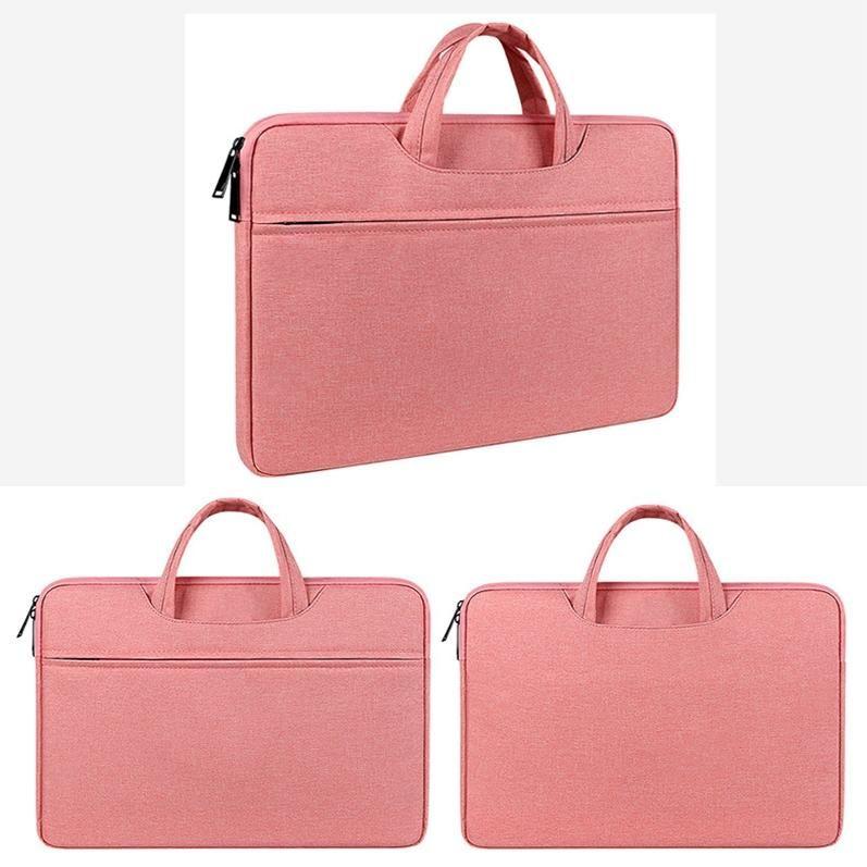 13.3 Inch Waterproof Laptop Handbag With Shock-Absorbing Capacity - Rose Pink