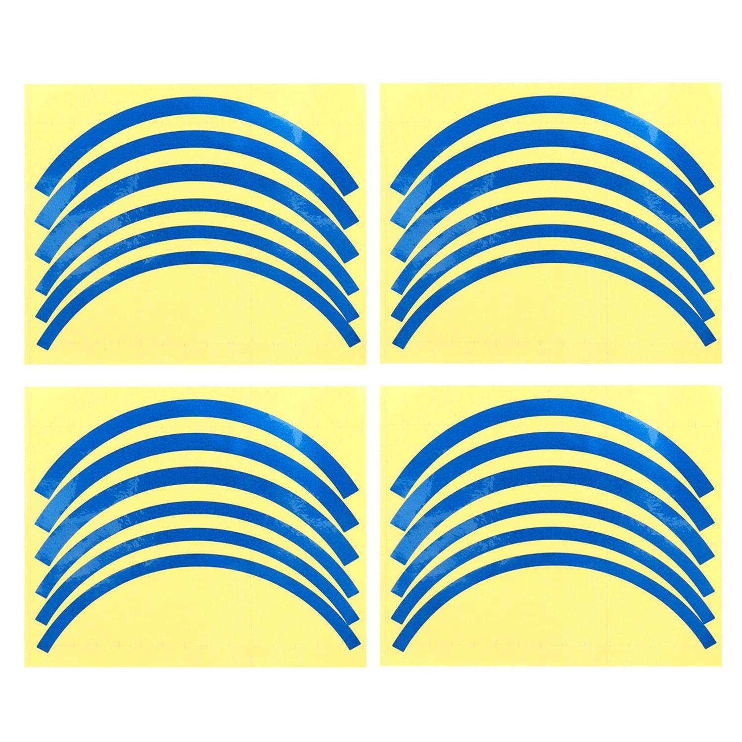 Blue Wheel Hub Sticker Set for Scooter / Bike / Electric Vehicle 2 Pcs - White