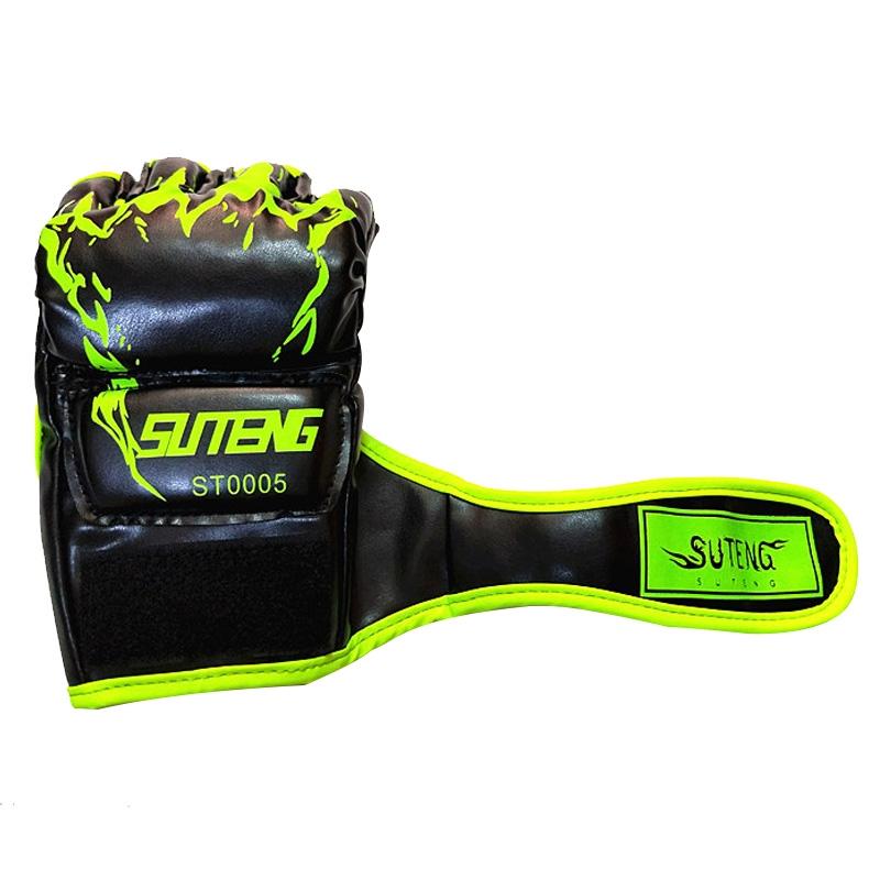 Adult Half-Finger Boxing Gloves For Training - Green