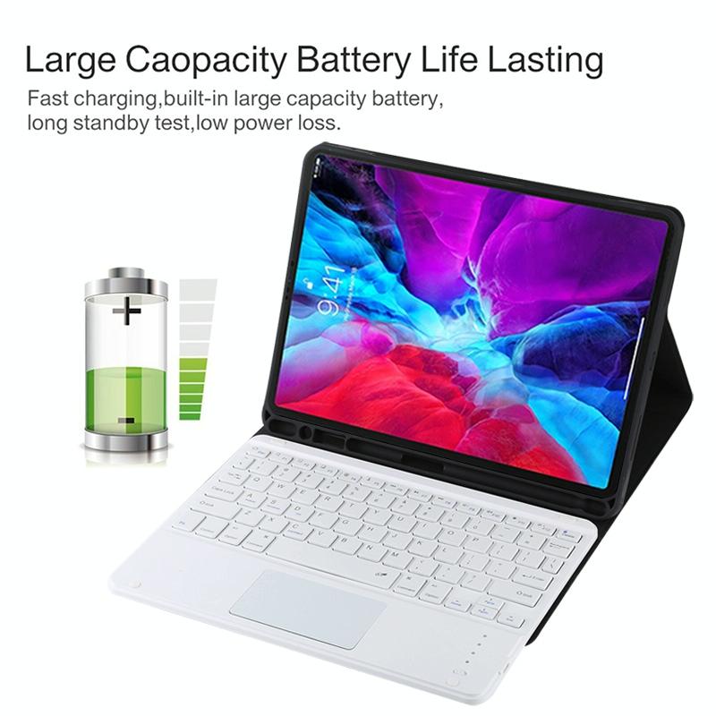 Bluetooth Tablet Case For Ipad Pro 11 With Touchpad & Pen Slot - Detachable Microfiber Leather - Dark Green