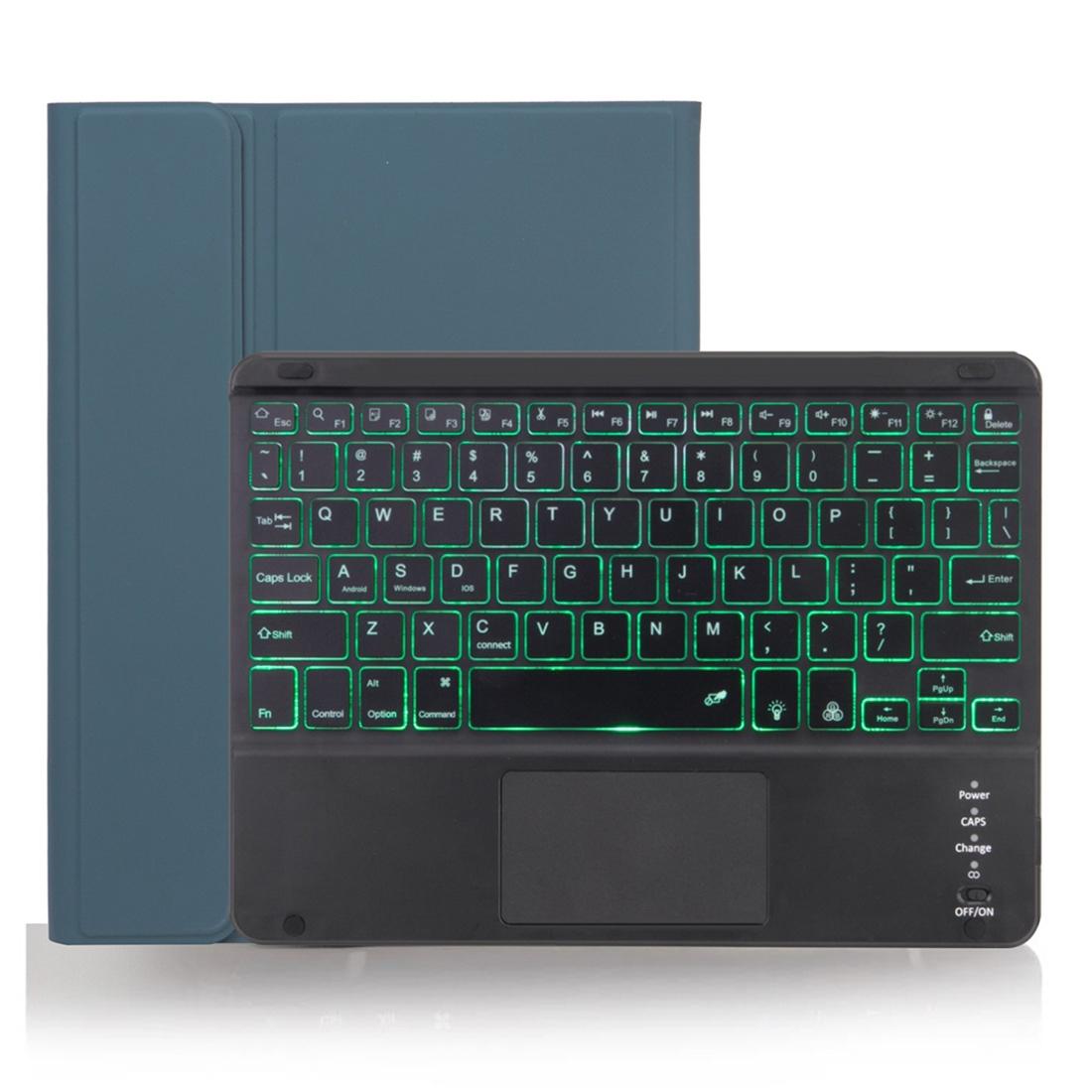 Detachable Bluetooth Keyboard Tablet Case For Ipad Pro 11 With Touchpad Pen Slot & Backlight - Plain Texture - Dark Green