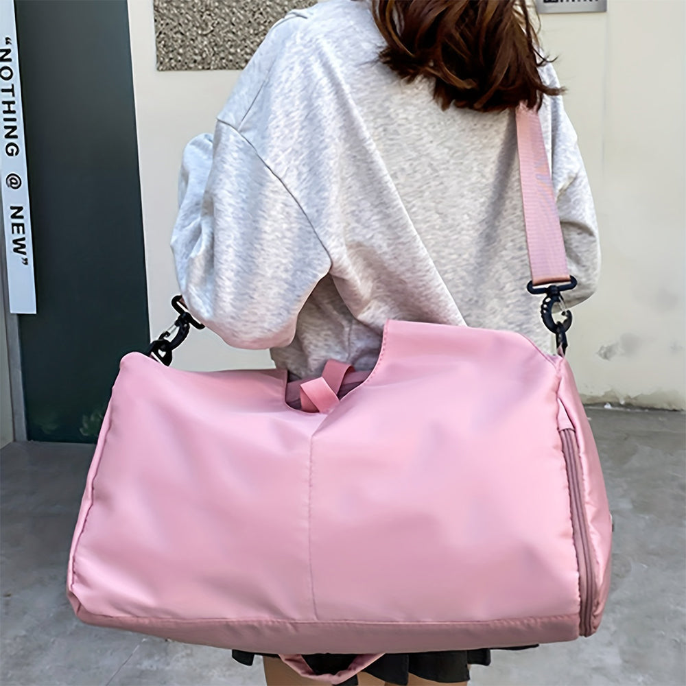 Vibe Geeks Large Capacity Dry and Wet Separation Wear-resistant Sports Fitness Storage Bag - Pink