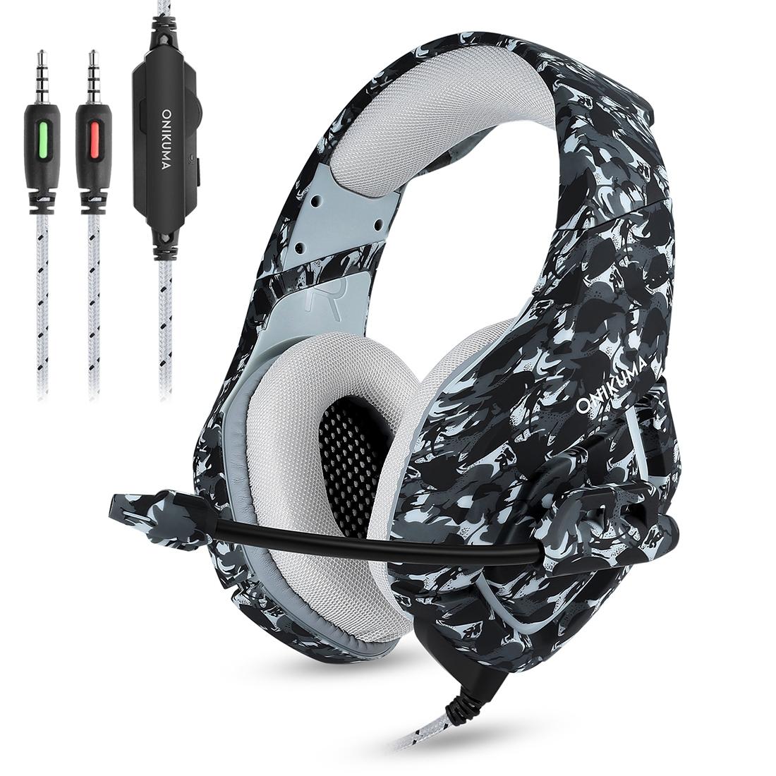 Camouflage Gaming Headset With Noise Canceling Mic - Grey