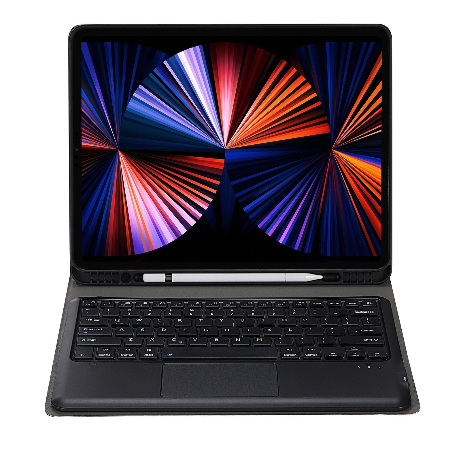 Detachable Bluetooth Keyboard Tablet Case For Ipad Pro 12.9 - Ultra-Thin With Touchpad Pen Slot & Holder - Gold