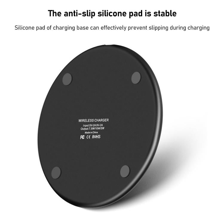 15W Round Desktop Wireless Charger + Type C Cable
