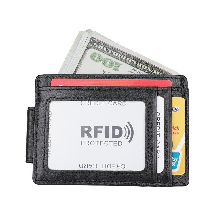 Leather Rfid Card Holder Wallet - Crazy Horse - Blue