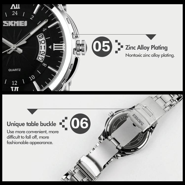 Waterproof Silver Shell Quartz Watch - Multifunctional Outdoor Fashion - Blue