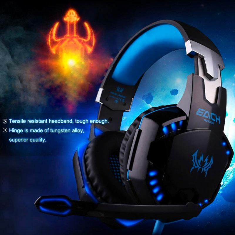 Over-Ear Gaming Headset With Mic & Led Light 2.2M Cable - Blue