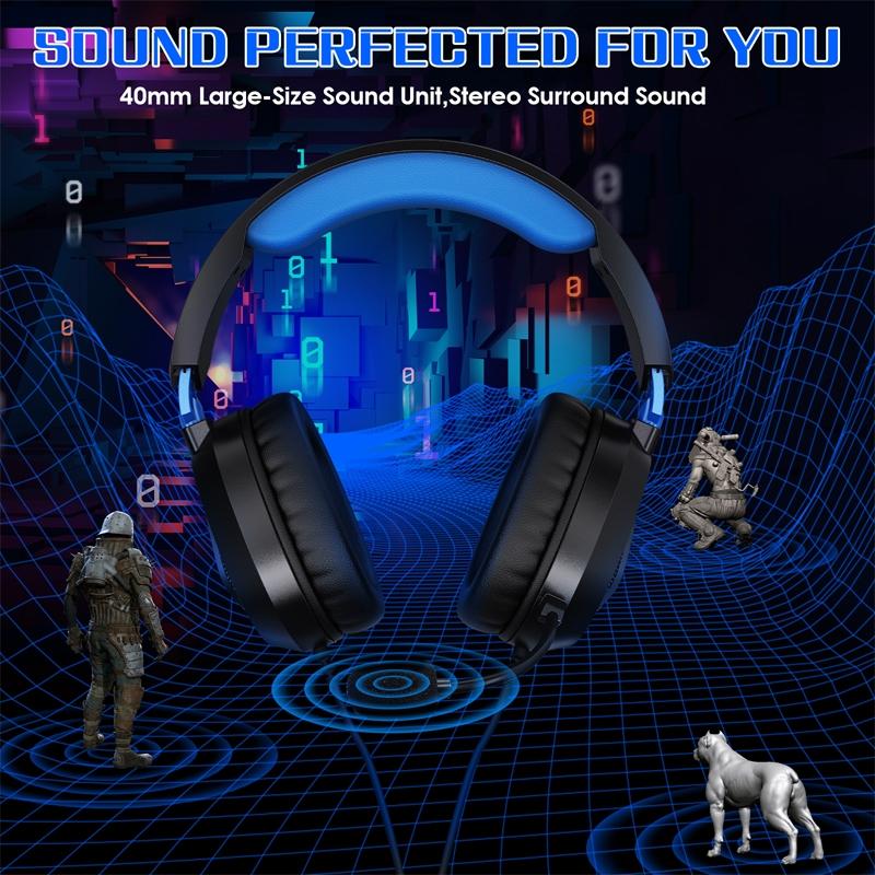 Omni Mic Gaming Headset 1.7M Cable Black+Blue - Black Blue