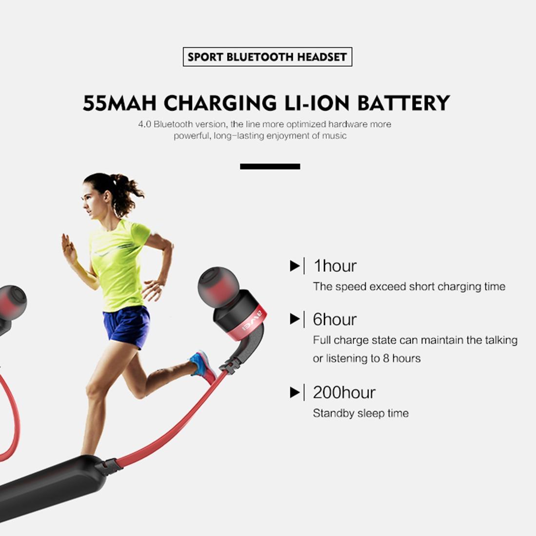 Wireless Sport Bluetooth Earphones with In-line Control - Black - Blue