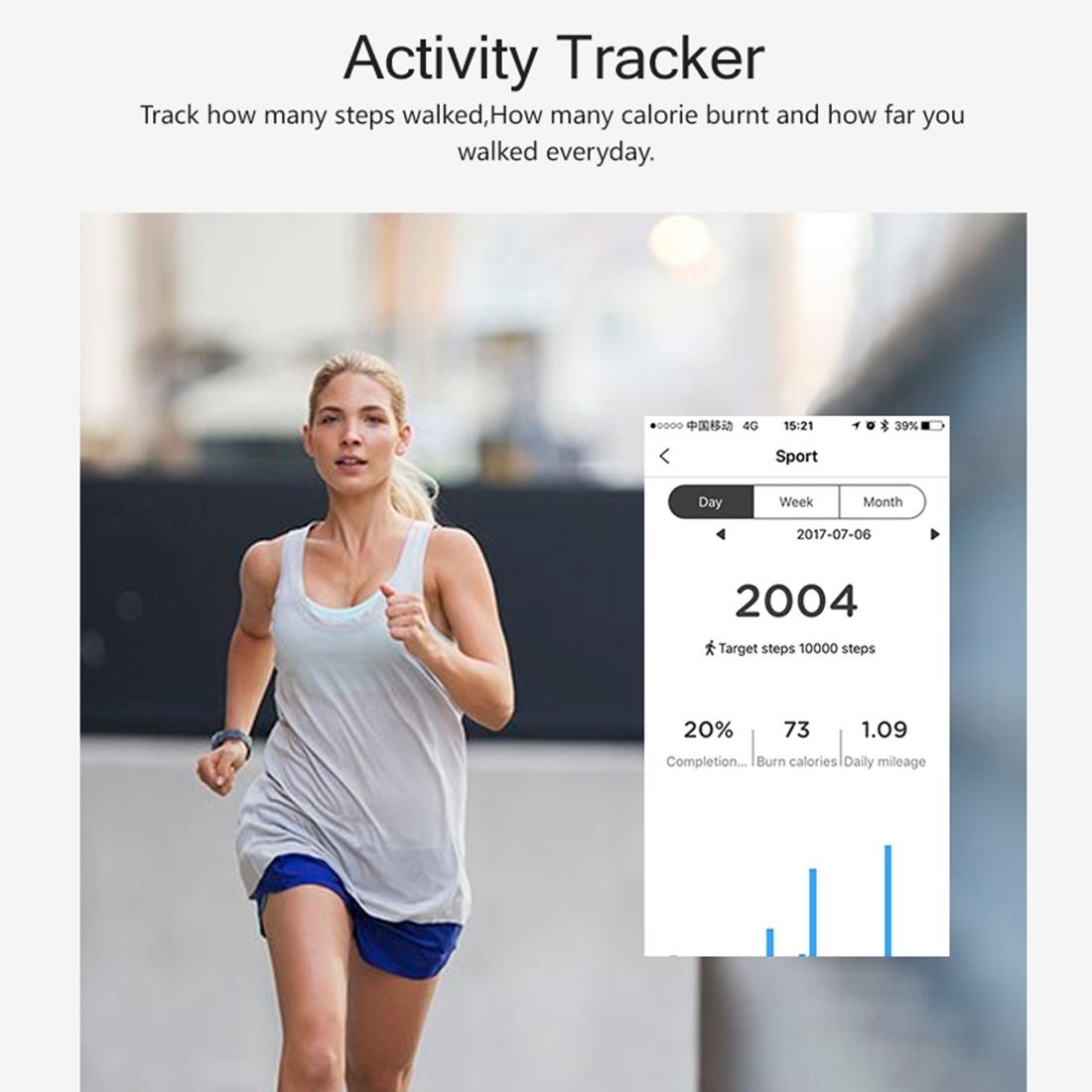 Oled Fitness Tracker With Ecg Heart Rate Bp And Sleep Monitoring - Sports Mode - Blue