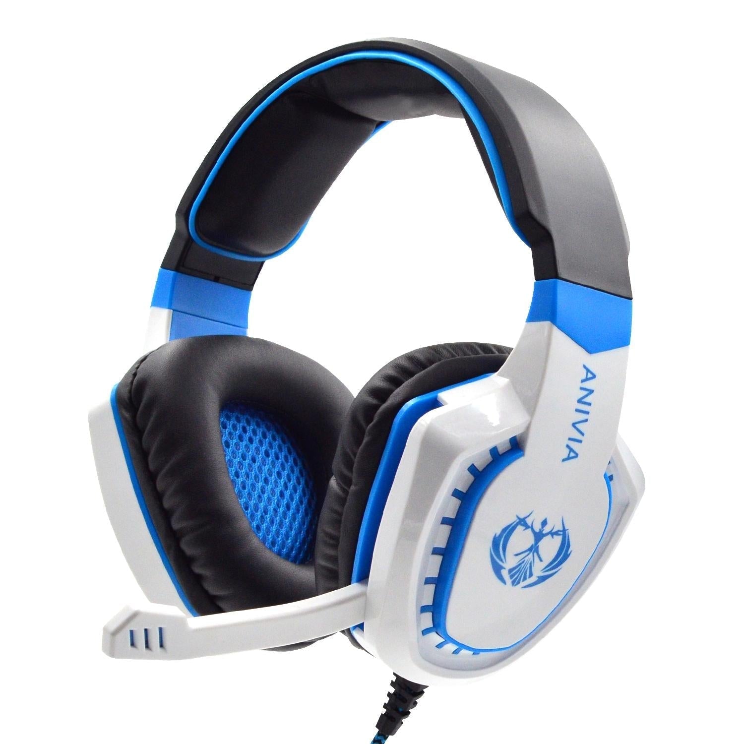 3.5Mm Noise-Canceling Gaming Headset With Retractable Mic 2M Cable - Black Blue