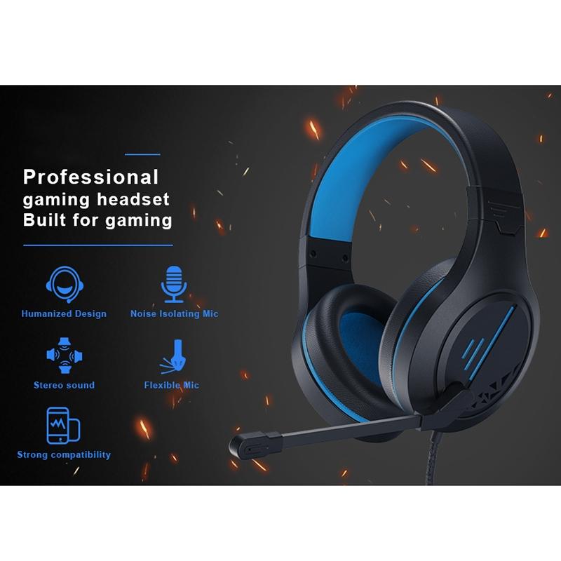 3.5Mm Noise-Canceling Gaming Headset With Retractable Mic - Purple