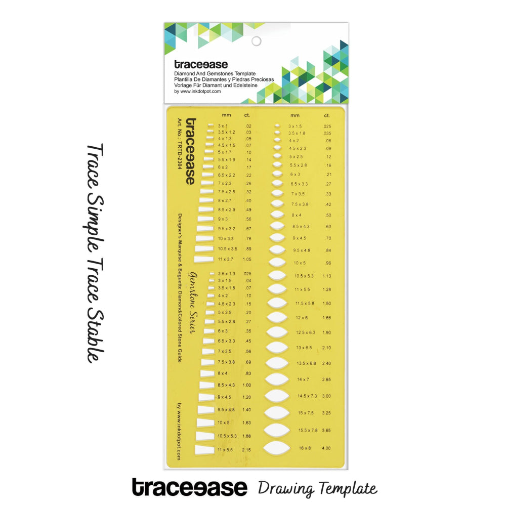 Designer Marquise and Baguette Diamond Gemstone Guide Jewellery Templates Drafting Tools Jewellery Designing Stencils
