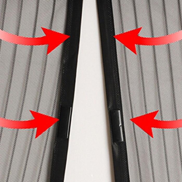 190x100cm Magnetic Mosquito-proof Screen Door Curtain - Magic Mesh - Beige