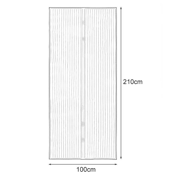210x100cm Magnetic Mosquito-proof Screen Door Curtain - Magic Mesh - Beige