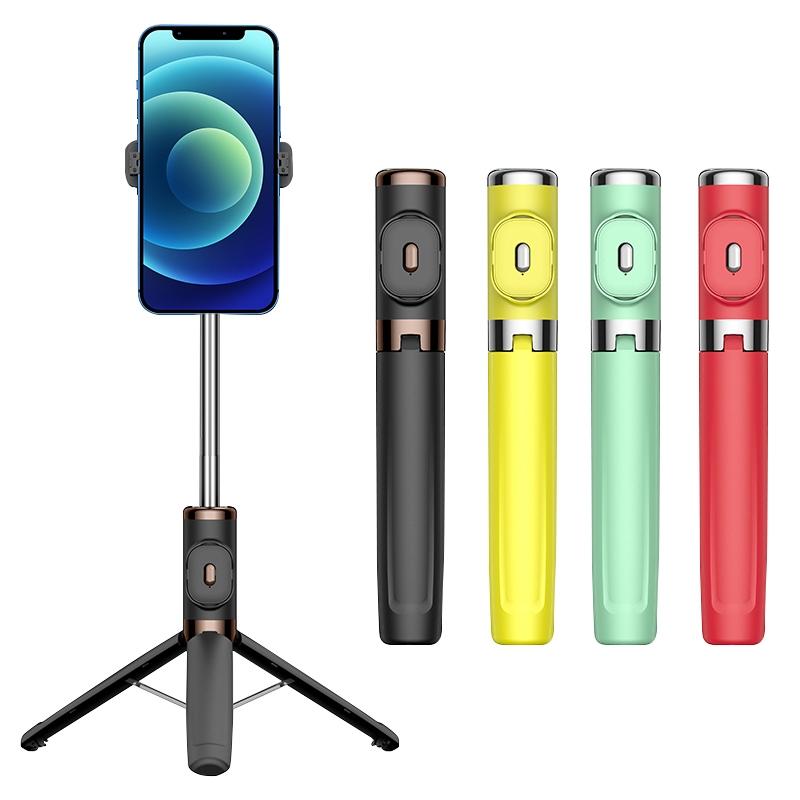 Wireless Selfie Stick with Remote Tripod - Compact Design - Red
